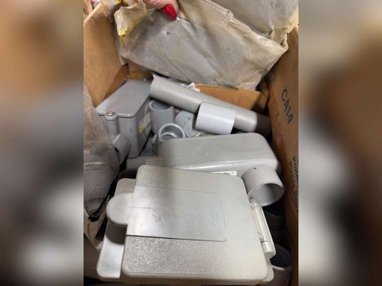 Assorted 3/4” PVC Electrical Fittings & Switchplates image