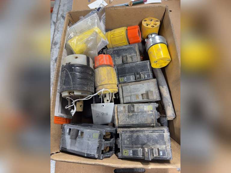 Assorted 110v and 220v Cord Ends and 220v Breakers image