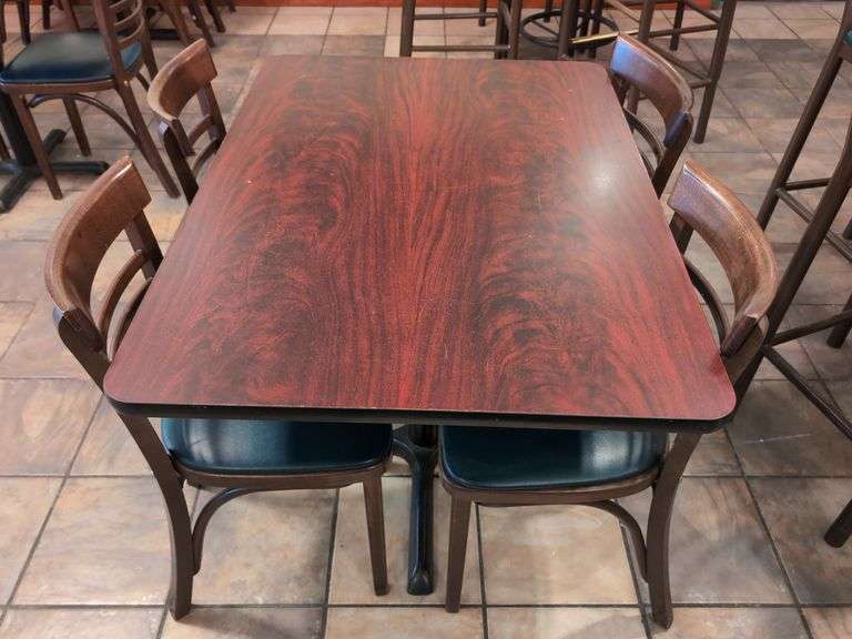 (1) Restaurant Tables 42" x 30" with (4) Chairs image