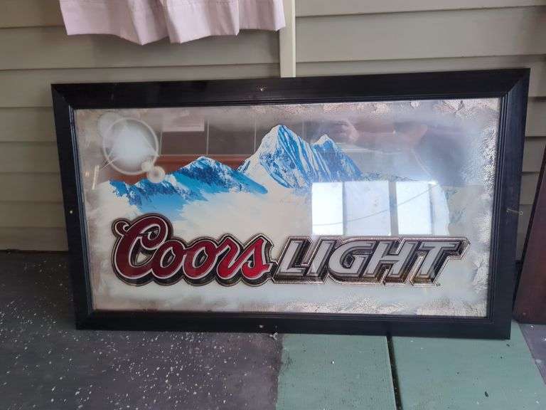 45" W x 24" T...Coors Light Mirrored Sign..(heavy glass) image