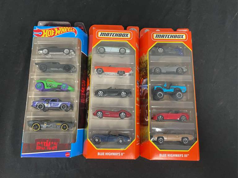 (3) Matchbox + Hot Wheels Car Sets NIB image