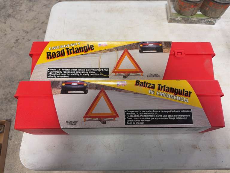 (2) New Emergency Road Triangle Kits image