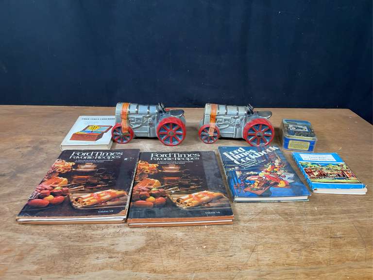 (8) Ford Cookbooks, Decanters, Collector Cards image