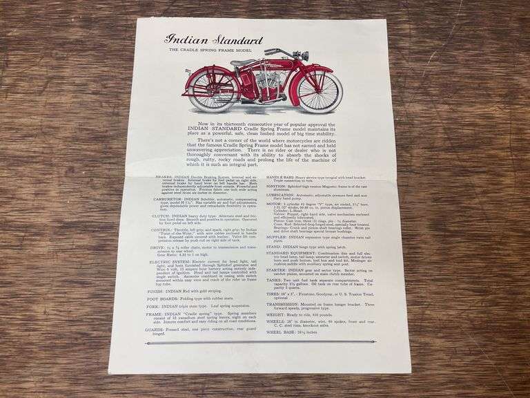 Indian Motorcycle Sales Literature