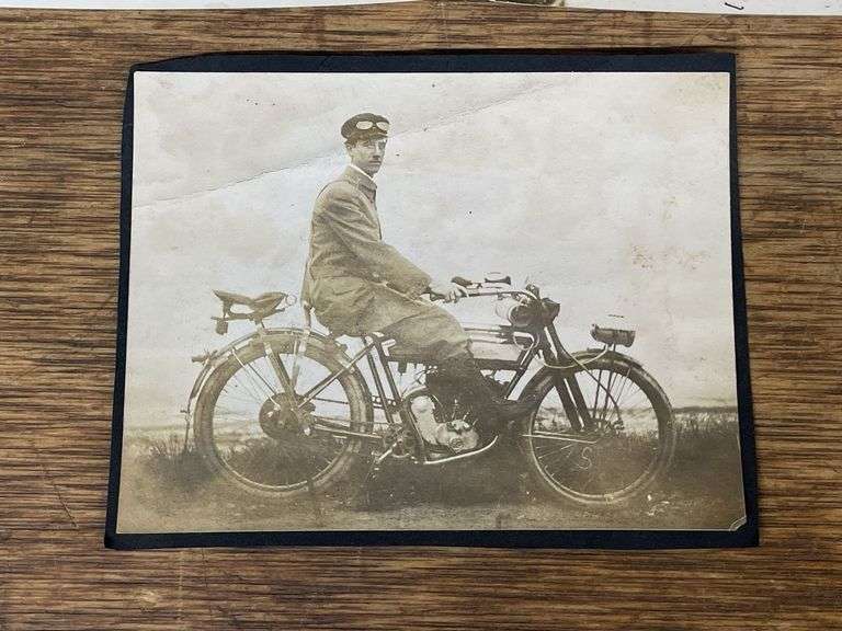 (3) Motorcycle Photos + Postcard