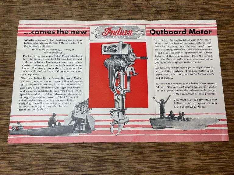 Indian Silver Arrow Outboard Motor Sales Literature