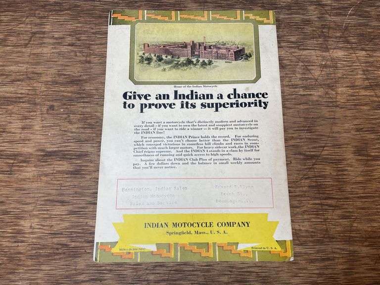 Indian Motorcycles Sales Literature