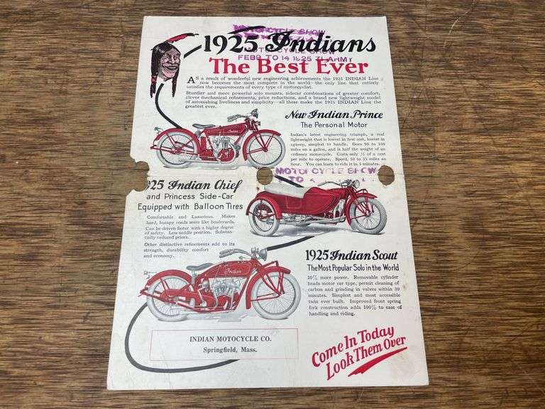 1925 Indian Motorcycle Sales Literature
