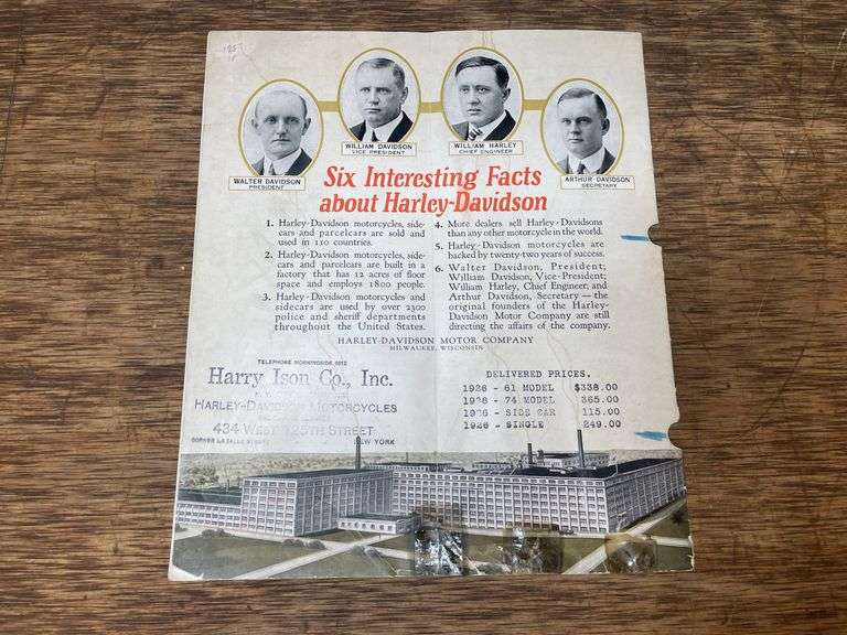 1926 Harley-Davidson Sales Literature