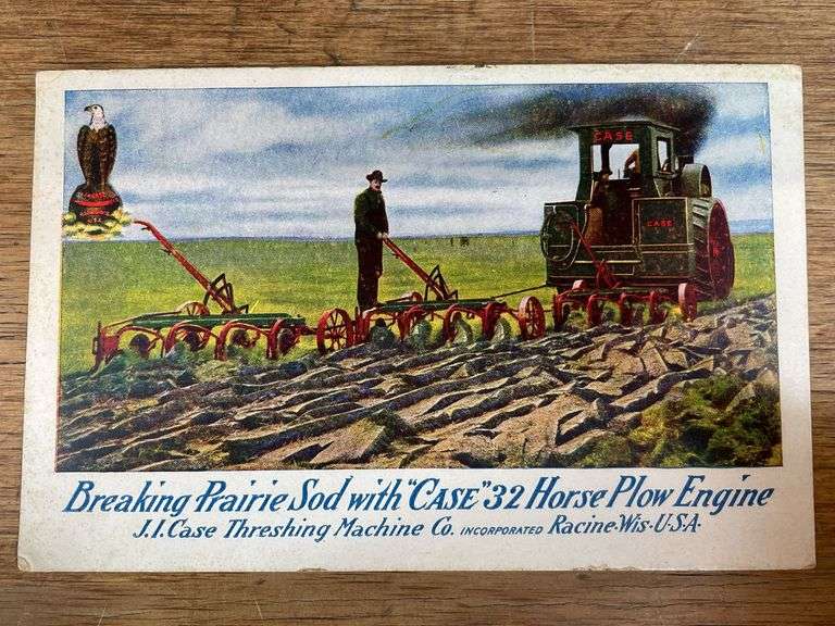 Case Steam Engine Postcard