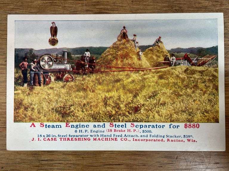 Case Steam Engine Postcard