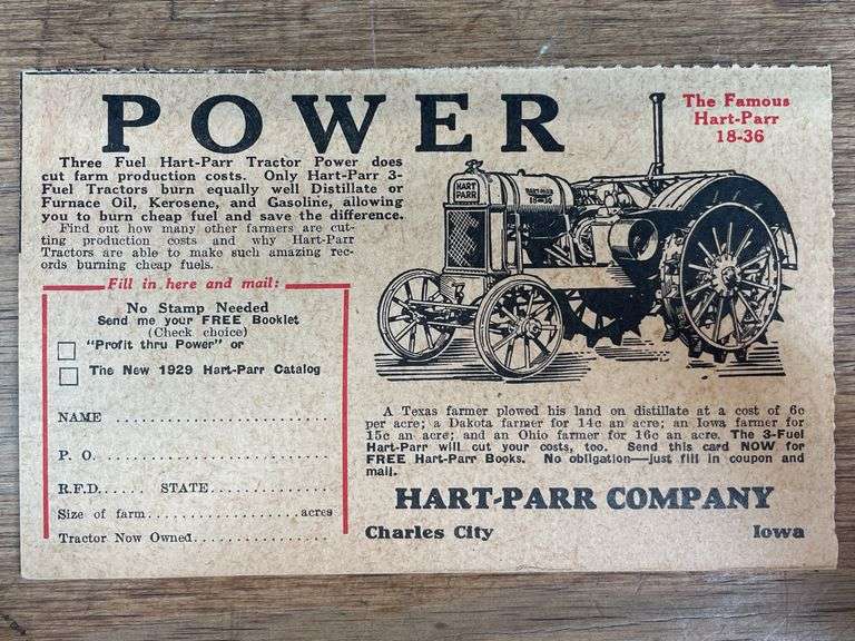 Hart-Parr Postcard