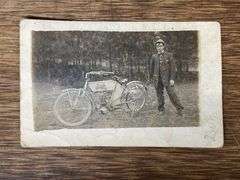 (2) Sears + Yale Motorcycle Photo Postcards