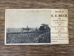 E.E. Beck Steam Plowing Outfit Postcard