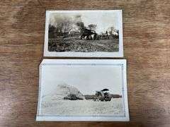 (2) Reeves Tractor + Steam Engine Photo + Postcard