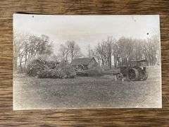 (2) Rumely + Case Tractor Photo Postcards