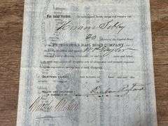 1874 Petersburg Rail Road Co. Stock Certificate