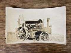 (2) Steam Engine + Power Plant Photo + Postcard