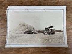 (2) Reeves Tractor + Steam Engine Photo + Postcard