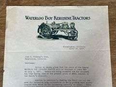 1917 Waterloo Boy Kerosene Tractors Letter
