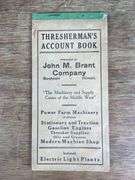 John M. Brant Co. Thersherman's Account Book