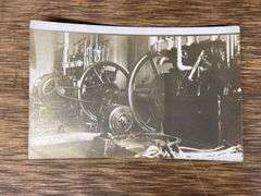 (2) Steam Engine + Power Plant Photo + Postcard