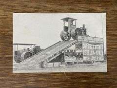 Case Tractor Hill Climb Postcard
