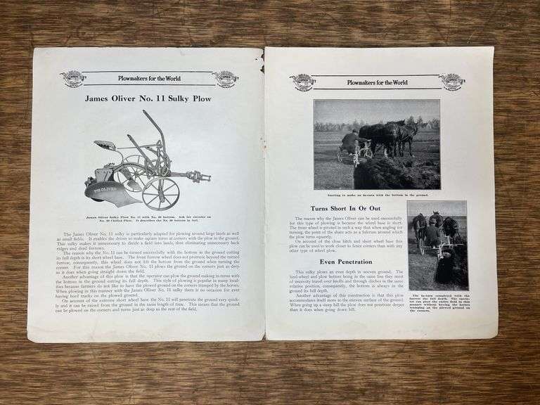 (3) Oliver Chilled Plow Works Sales Literature