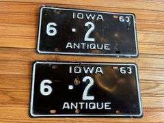 (4) Iowa + Chevrolet License Plates