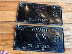 (4) Iowa + Chevrolet License Plates