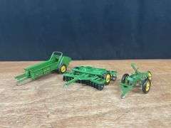 (3) 1/16 John Deere Disk, Plow, Spreader