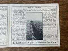 Reliable 10-20 Tractor Sales Literature