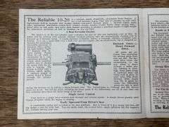 Reliable 10-20 Tractor Sales Literature