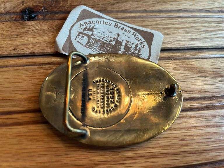 (4) John Deere Waterloo Foundry Fire Brigade Belt Buckles