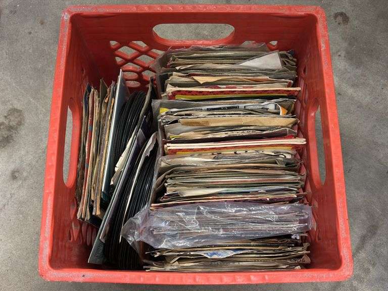 Crate of Unsearched 45 RPM Vinyls image