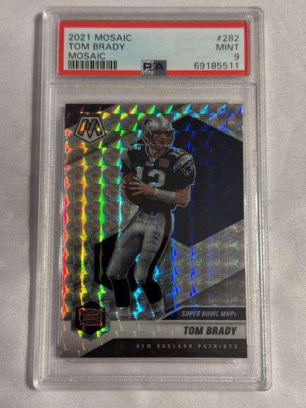2021 Panini Mosaic #282 Tom Brady Mosaic Parallel Graded PSA 9 image