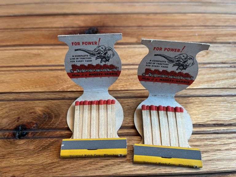 (2) Massey-Harris Matchbooks