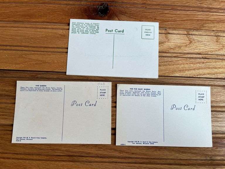 (3) Hoard’s Dairyman Postcards