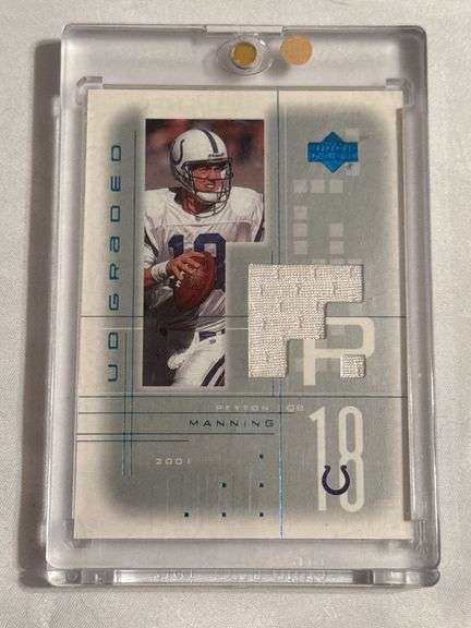 2001 Upper Deck #PM Peyton Manning Game-Worn Jersey Patch Card image