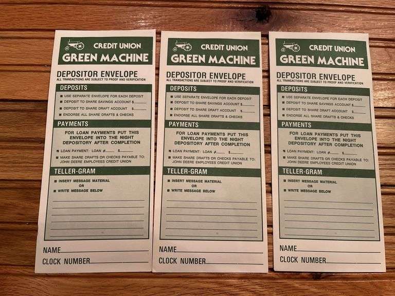 John Deere Employees Credit Union Envelopes