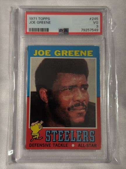 1971 Topps #245 Joe Greene ROOKIE Graded PSA 3 image