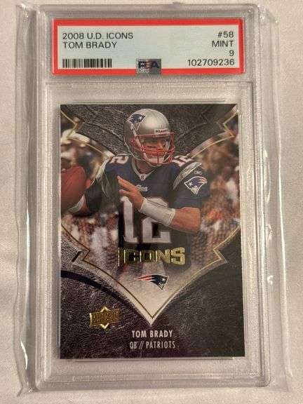 2008 Upper Deck icons #58 Tom Brady Graded PSA 9 image