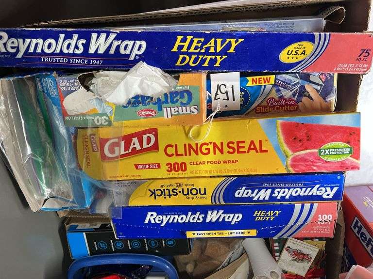 Premade Junk Drawer & Flat of Wrap, Foil, Baggies, Etc.