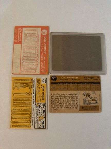 (4) 1960s Don Zimmer Baseball Cards