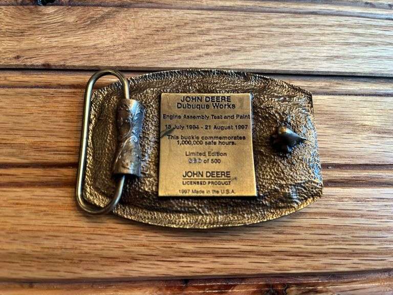 (3) John Deere Dubuque Works Belt Buckles