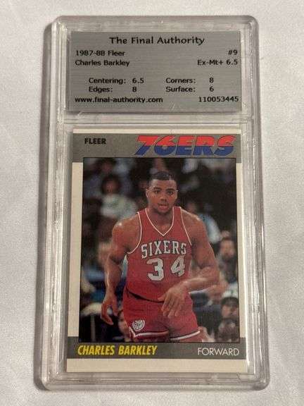 1987 Fleer #9 Charles Barkley Graded The Final Authority 6.5 w/ Subgrades image