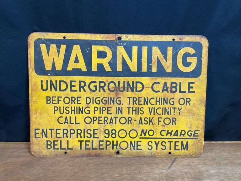 (2) Warning Underground Cable SST Signs