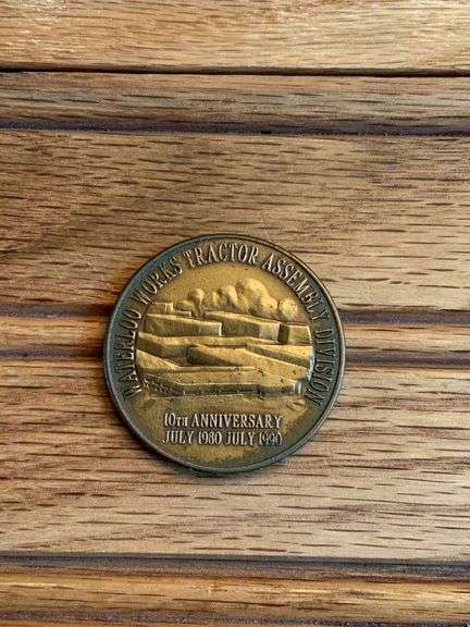 1990 John Deere Waterloo Works 10th Anniversary Medallion