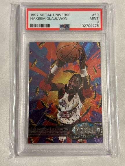 1997 Metal Universe #59 Hakeem Olajuwon Graded PSA 9 image