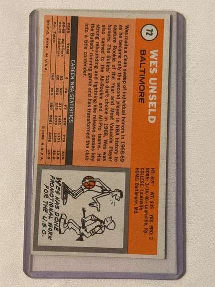 (2) 1970 Topps Jerry Lucas & Wes Unseld Cards